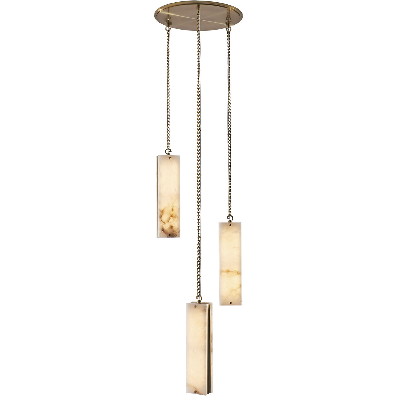 Vertical 18.25 inch Winter Brass Pendant Ceiling Light