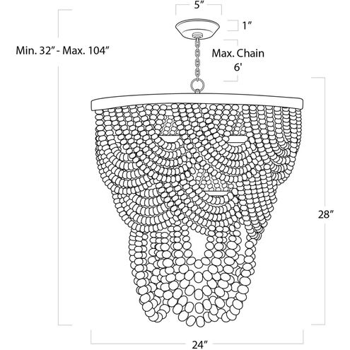 Lorelei 8 Light 24 inch Grey Chandelier Ceiling Light