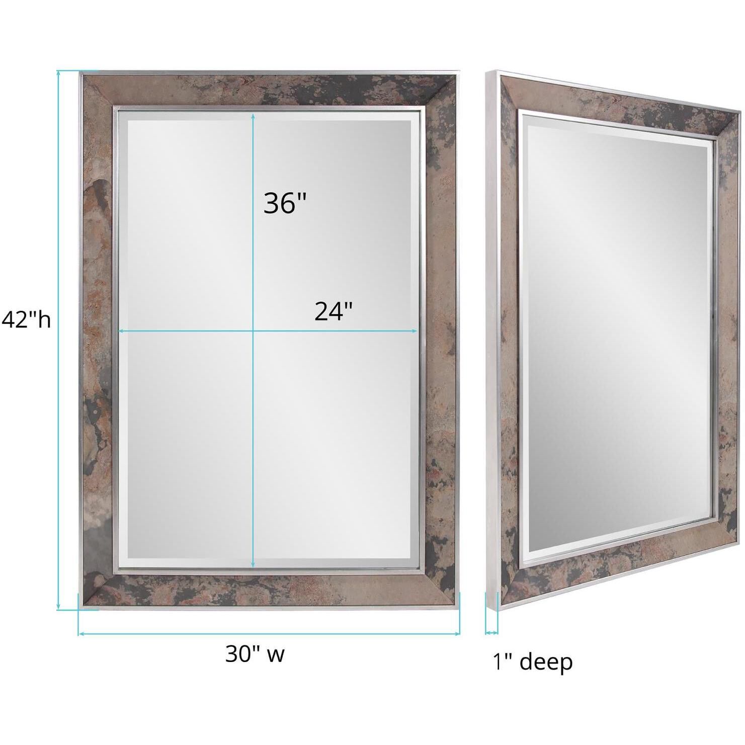 Mason 42 X 30 inch Slate and Silver Wall Mirror