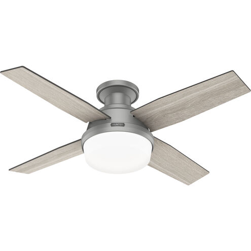 Dempsey 44 inch Matte Silver with Light Gray Oak/Greyed Walnut Blades Ceiling Fan