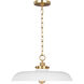C&M by Chapman & Myers Wellfleet 1 Light 20 inch Matte White and Burnished Brass Pendant Ceiling Light in Matte White / Burnished Brass