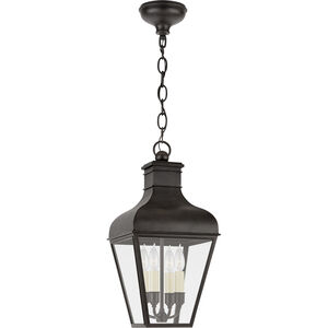 Chapman & Myers Fremont 4 Light 13 inch French Rust Outdoor Hanging Lantern, Medium