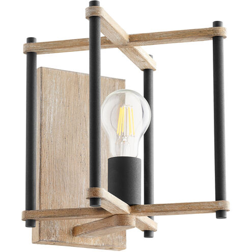 Silva 1 Light 7 inch Noir with Weathered Oak Wall Mount Wall Light