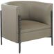 Escondido Dove Leather and Bronze Lounge Chair