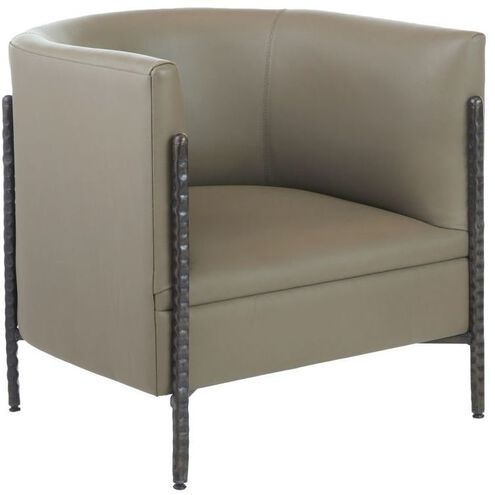 Escondido Dove Leather and Bronze Lounge Chair