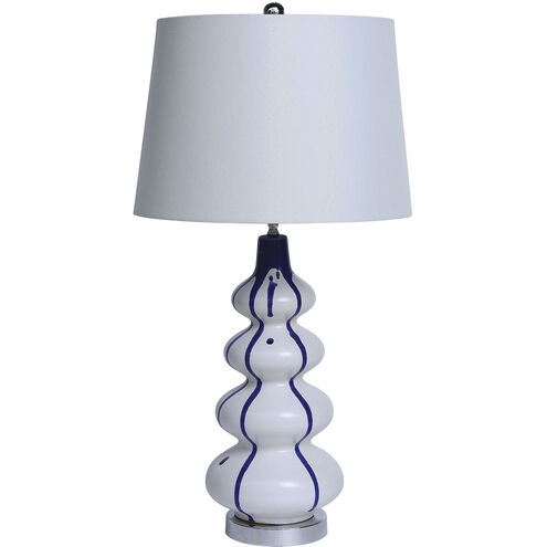 Bowered 28 inch 150.00 watt White with Chrome Table Lamp Portable Light