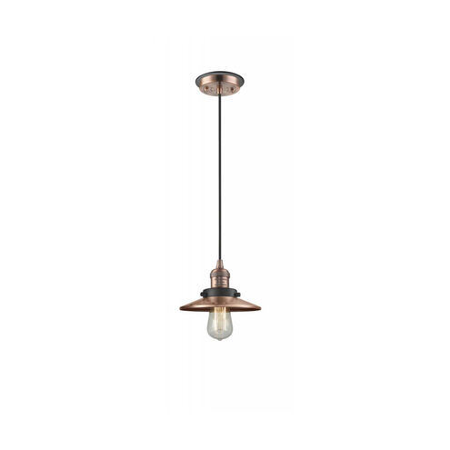 Franklin Restoration Railroad 1 Light 8 inch Antique Copper Mini Pendant Ceiling Light