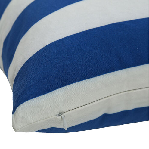 Dann Foley 24 inch Yellow and White and Navy Blue Decorative Pillow