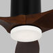 Collins 52 inch Midnight Black with Dark Walnut Blades Indoor/Outdoor Ceiling Fan