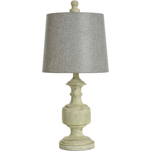 Signature 24.75 inch 40 watt Distressed Gray and Cream Table Lamp Portable Light