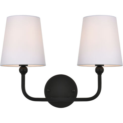 Colson 2 Light 16 inch Black Bath Sconce Wall Light