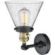 Franklin Restoration Large Cone LED 8 inch Black Antique Brass Sconce Wall Light, Franklin Restoration