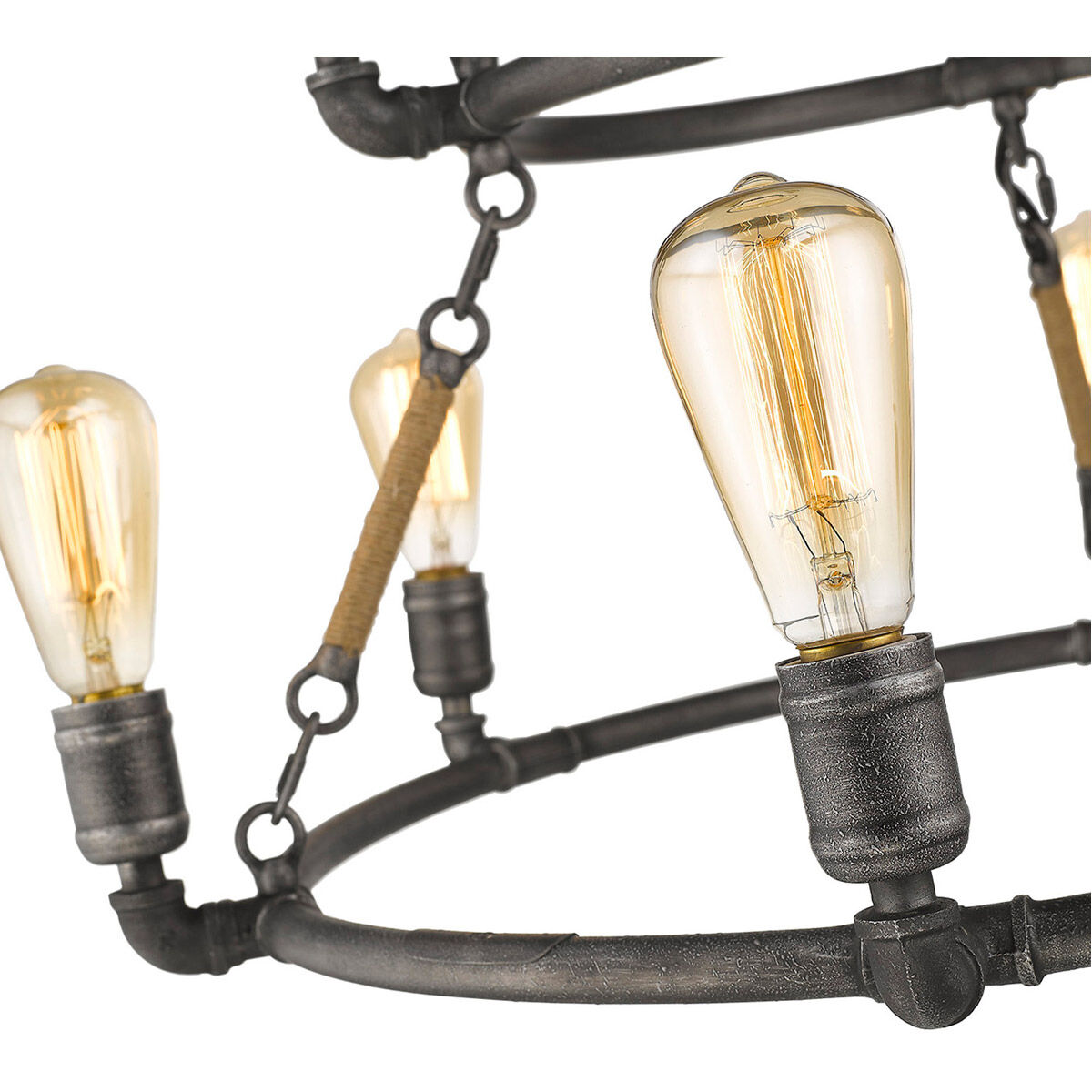 Grayson 9 Light 28 inch Antique Gray Chandelier Ceiling Light