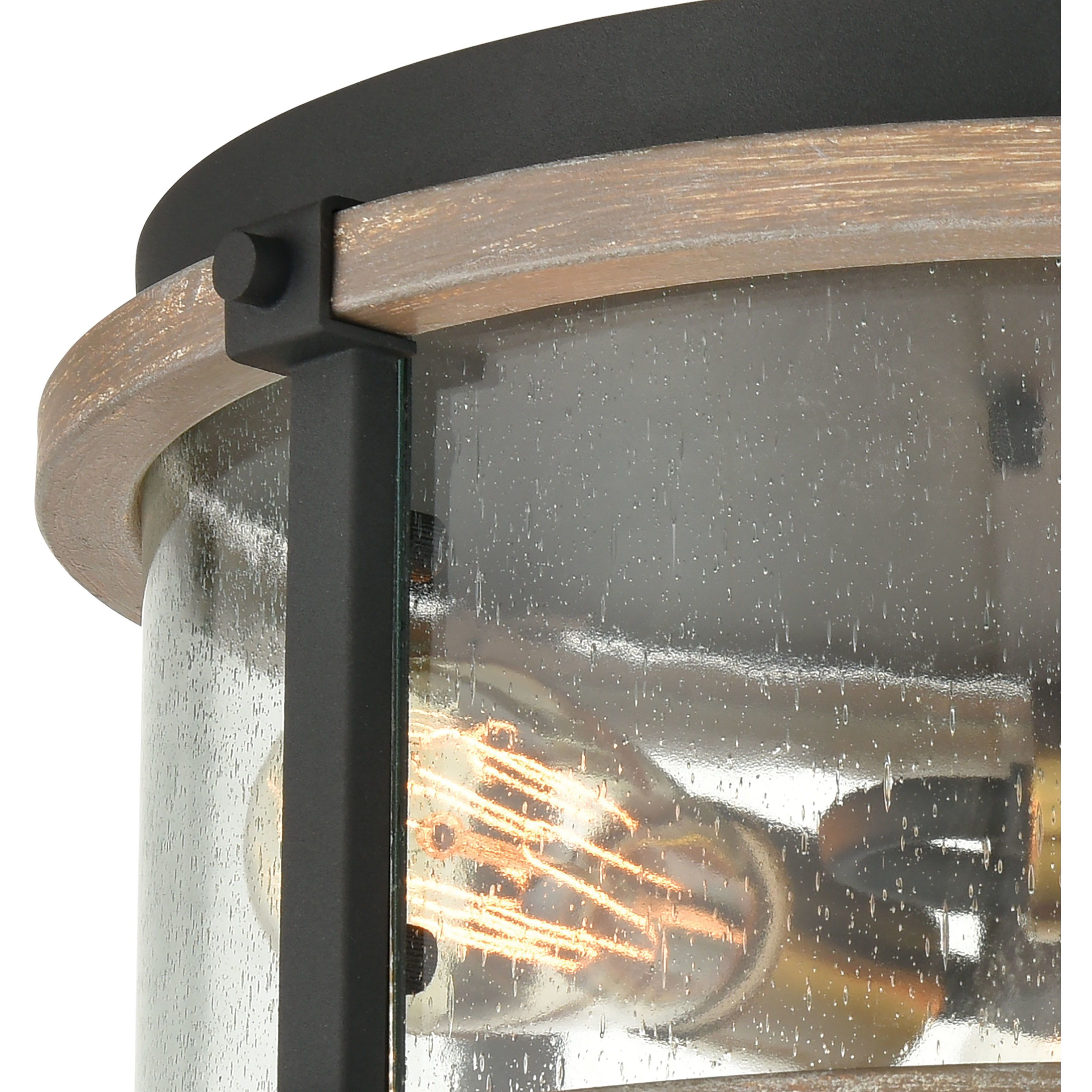 Geringer 3 Light 15 inch Charcoal Flush Mount Ceiling Light