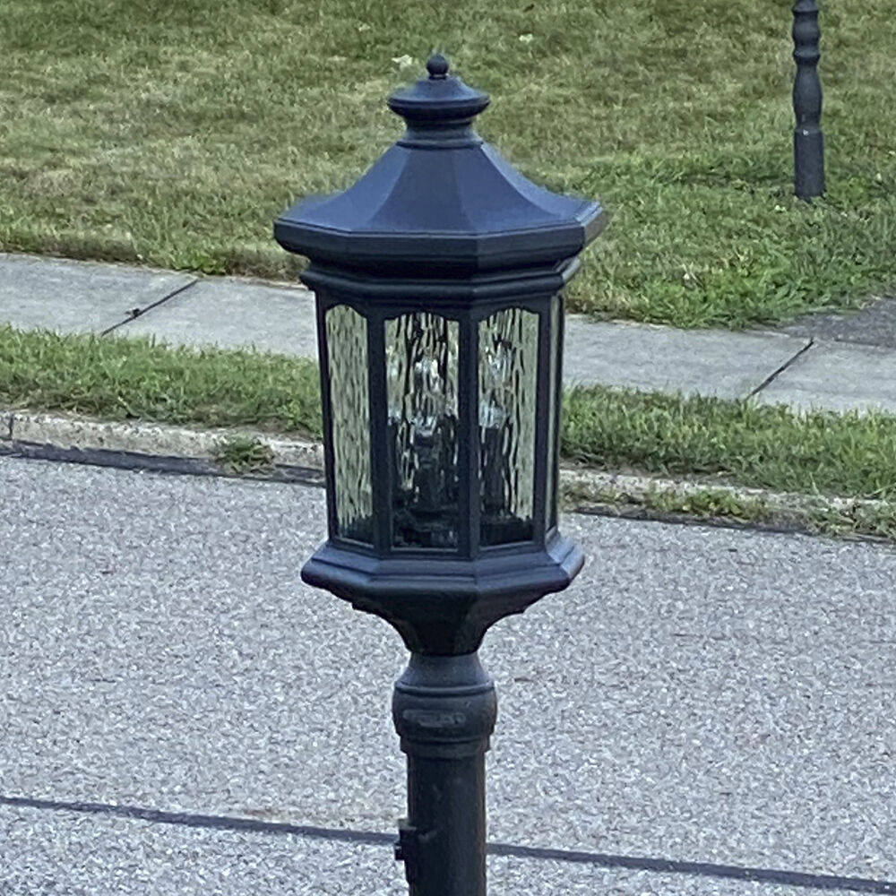 Estate Series Raley LED 26 inch Museum Black Outdoor Post Mount Lantern