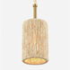 Abaca 1 Light 5.25 inch Brushed Gold with Natural Mini Pendant Ceiling Light, Mini