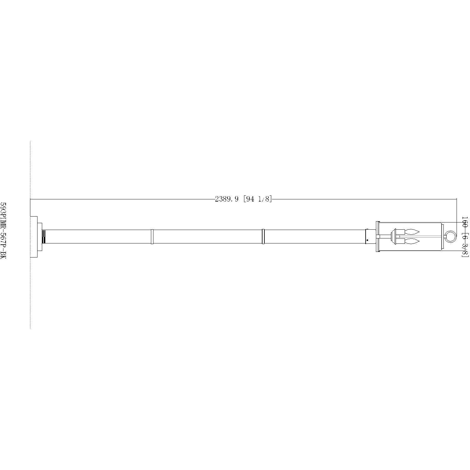 Sana 2 Light 94 inch Black Outdoor Post Mounted Fixture
