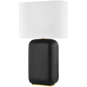 Arthur 26 inch 60.00 watt Aged Brass and Black Lava Ceramic Table Lamp Portable Light