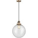 Franklin Restoration Beacon LED 12 inch Brushed Brass Mini Pendant Ceiling Light in Seedy