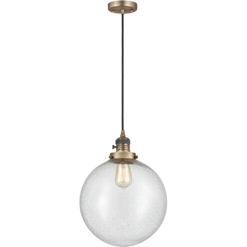 Franklin Restoration Beacon LED 12 inch Brushed Brass Mini Pendant Ceiling Light in Seedy