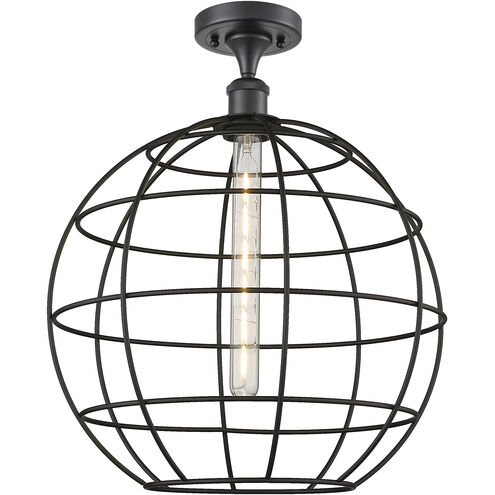 Lake Placid 1 Light 16 inch Matte Black Semi-Flush Mount Ceiling Light