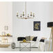 Cohen 6 Light 36 inch Black and Brass Pendant Ceiling Light