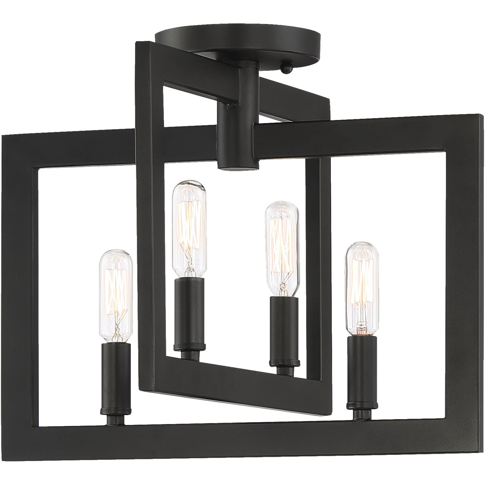 Portrait 4 Light 15 inch Espresso Semi Flush Ceiling Light