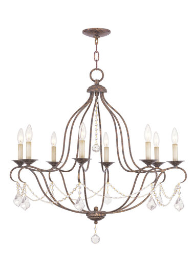 Chesterfield 8 Light 32 inch Hand Applied Venetian Golden Bronze Chandelier Ceiling Light