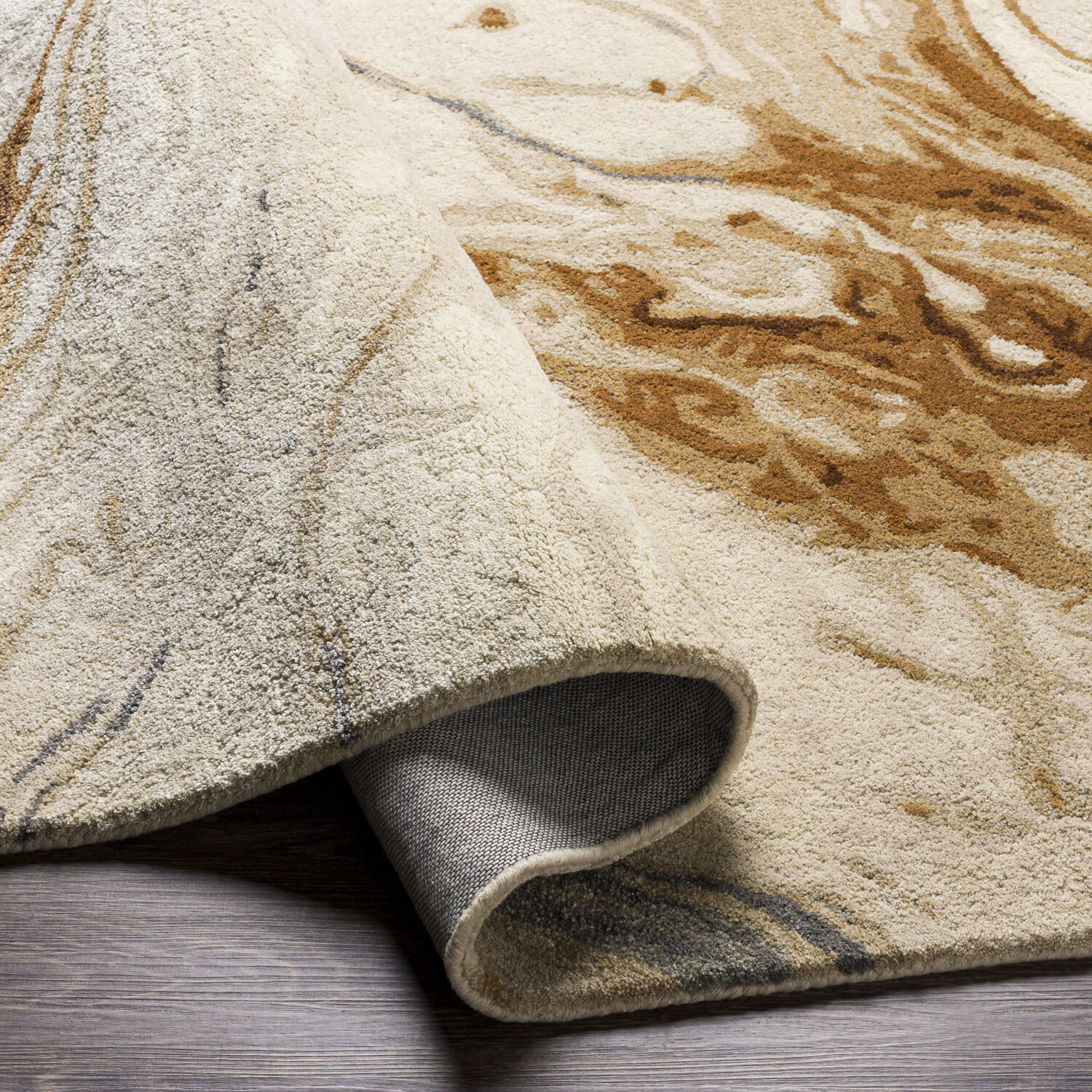 Kavita 180 X 144 inch Dark Brown Rug in 12 x 15, Rectangle