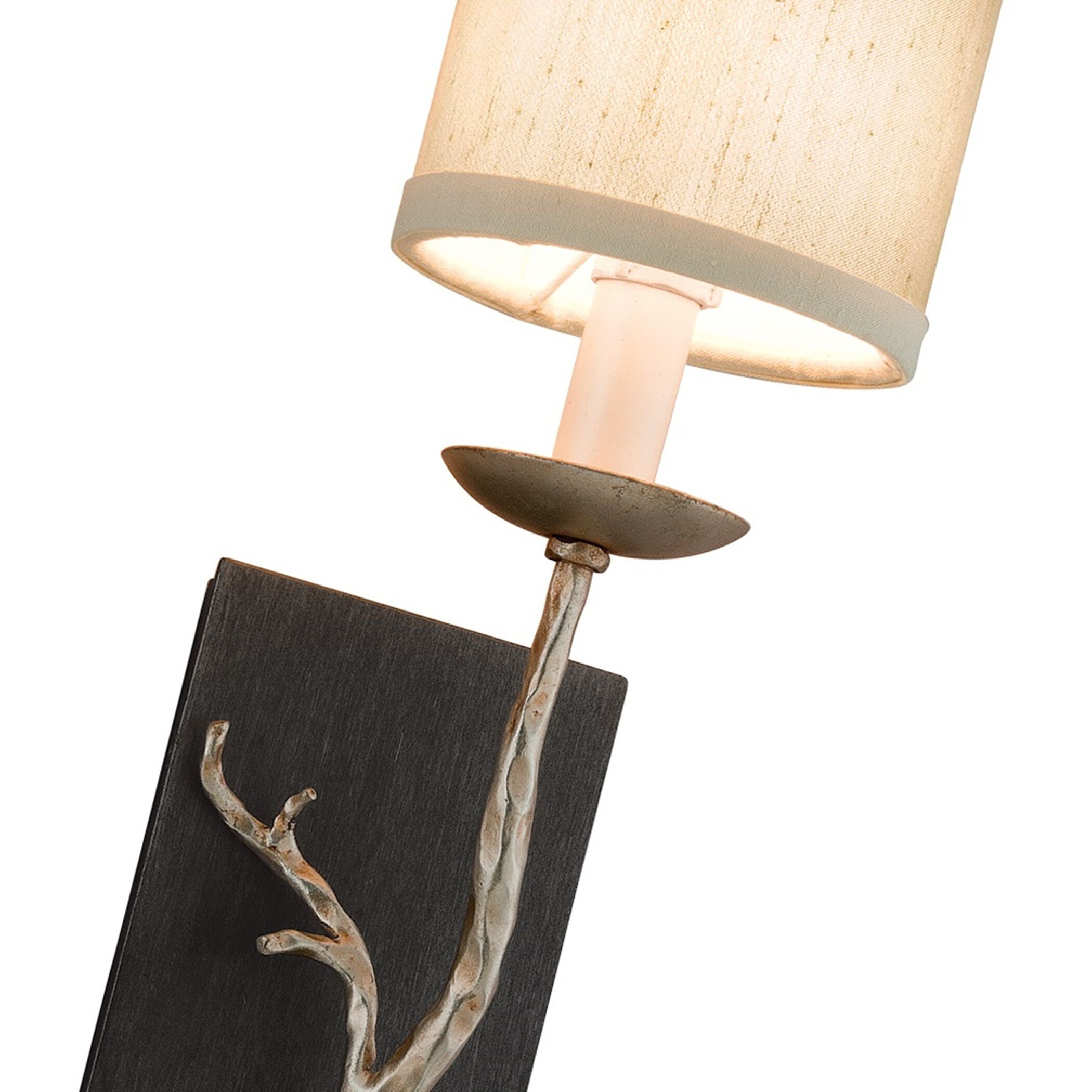 Adirondack 1 Light 4.75 inch Graphite And Silver Leaf Wall Sconce Wall Light