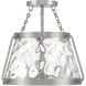 Crawford 3 Light 15 inch Satin Nickel Semi-Flush Ceiling Light