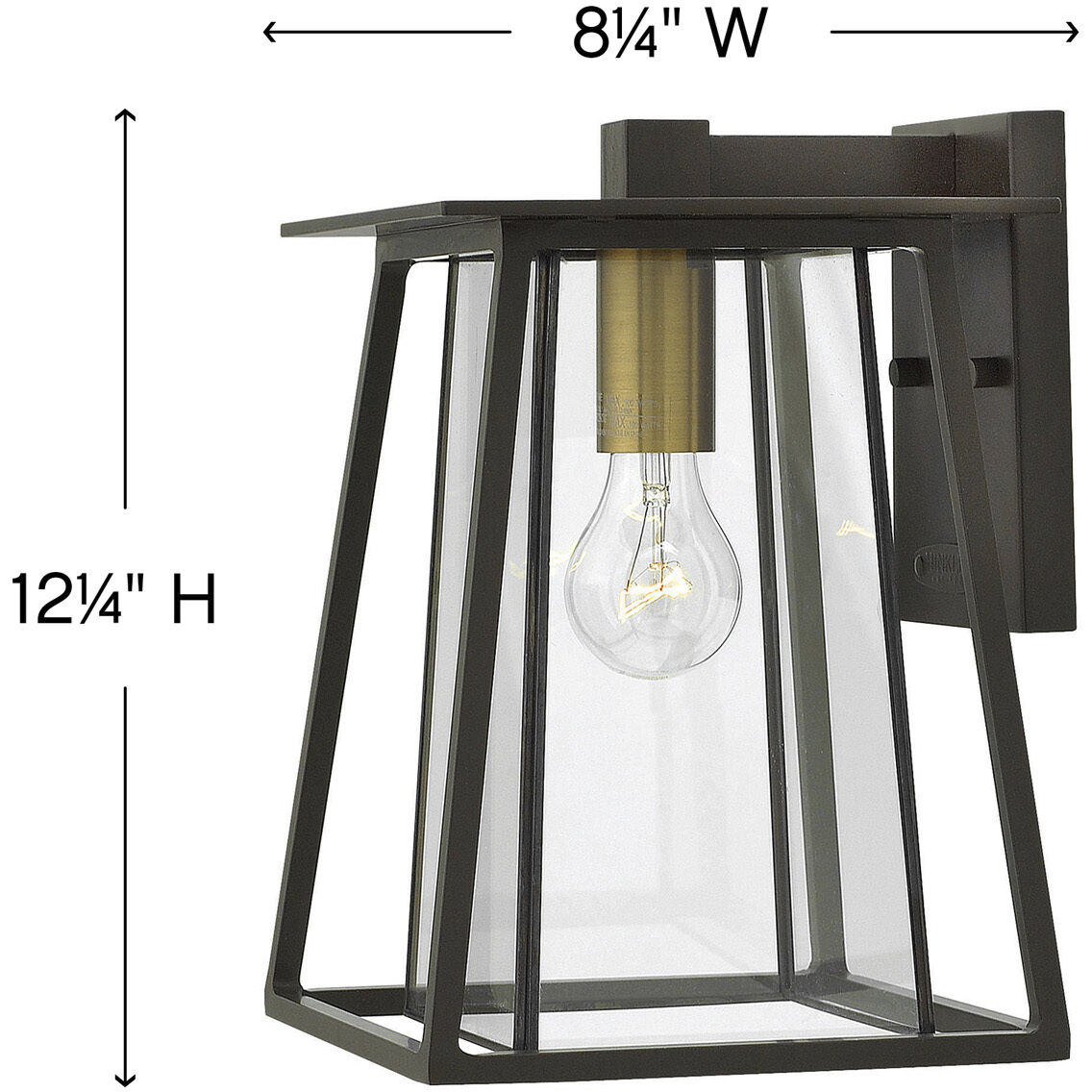 Walker Outdoor Wall Mount Lantern in Buckeye Bronze, Small