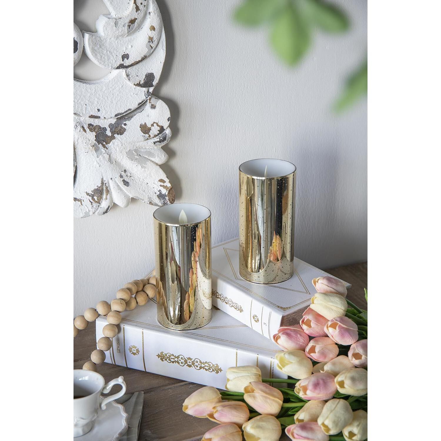 Speckled 6 X 3 inch LED Candle