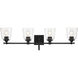 Antonia 4 Light 35 inch Coal Black Bath Vanity Light Wall Light