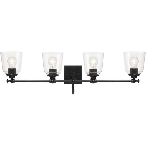 Antonia 4 Light 35 inch Coal Black Bath Vanity Light Wall Light