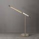 Port 35 inch 10 watt Satin Nickel and Charcoal Gray Desk Lamp Portable Light