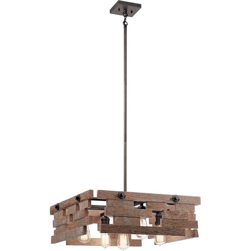 Cuyahoga Mill 5 Light 24 inch Anvil Iron Pendant Ceiling Light