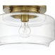 Peri 1 Light 12 inch Satin Brass Flushmount Ceiling Light