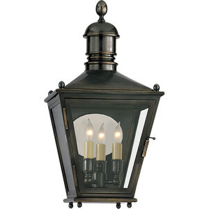 Chapman & Myers Sussex3 3 Light 19 inch Bronze Outdoor Wall Lantern, Small