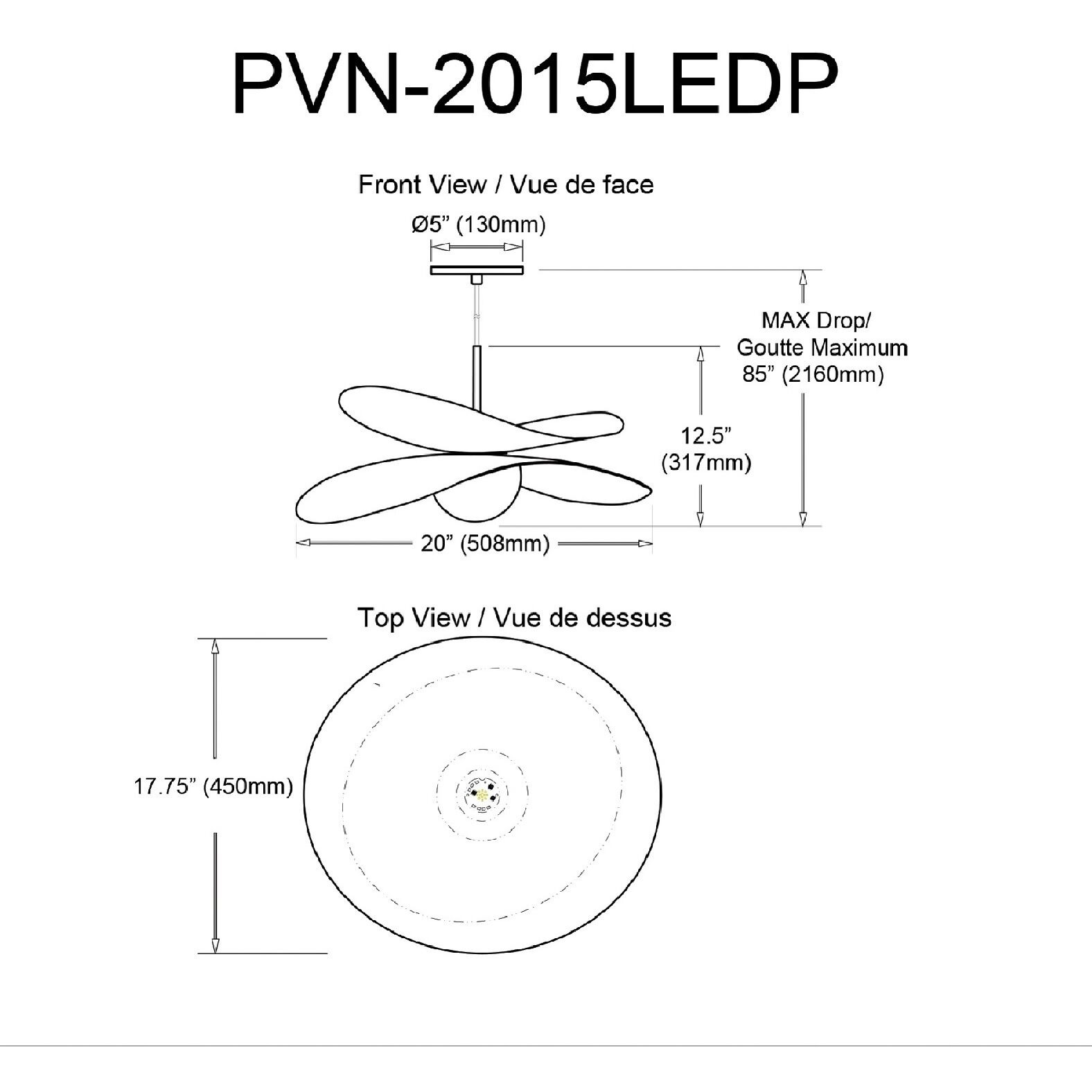 Paven LED 20 inch Aged Brass Pendant Ceiling Light
