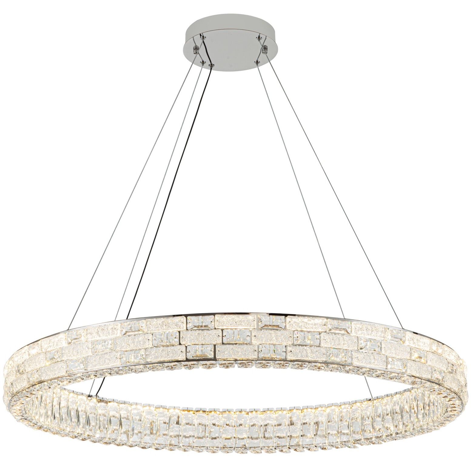 Elegance LED 39.37 inch Polished Nickel Chandelier Ceiling Light