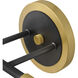 Bowie 2 Light 14.25 inch Lacquered Brass and Black Vanity Light Wall Light in Lacquered Brass with Black