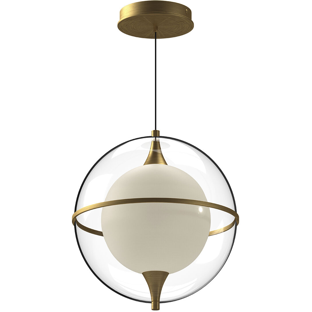 Aries LED 12.13 inch Brushed Gold Pendant Ceiling Light