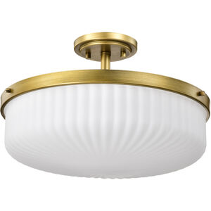 Solara 16.6 inch Natural Brass Semi Flush Mount Ceiling Light