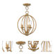 Arabella 3 Light 12 inch Antique Gold Leaf Convertible Mini Chandelier/Ceiling Mount Ceiling Light