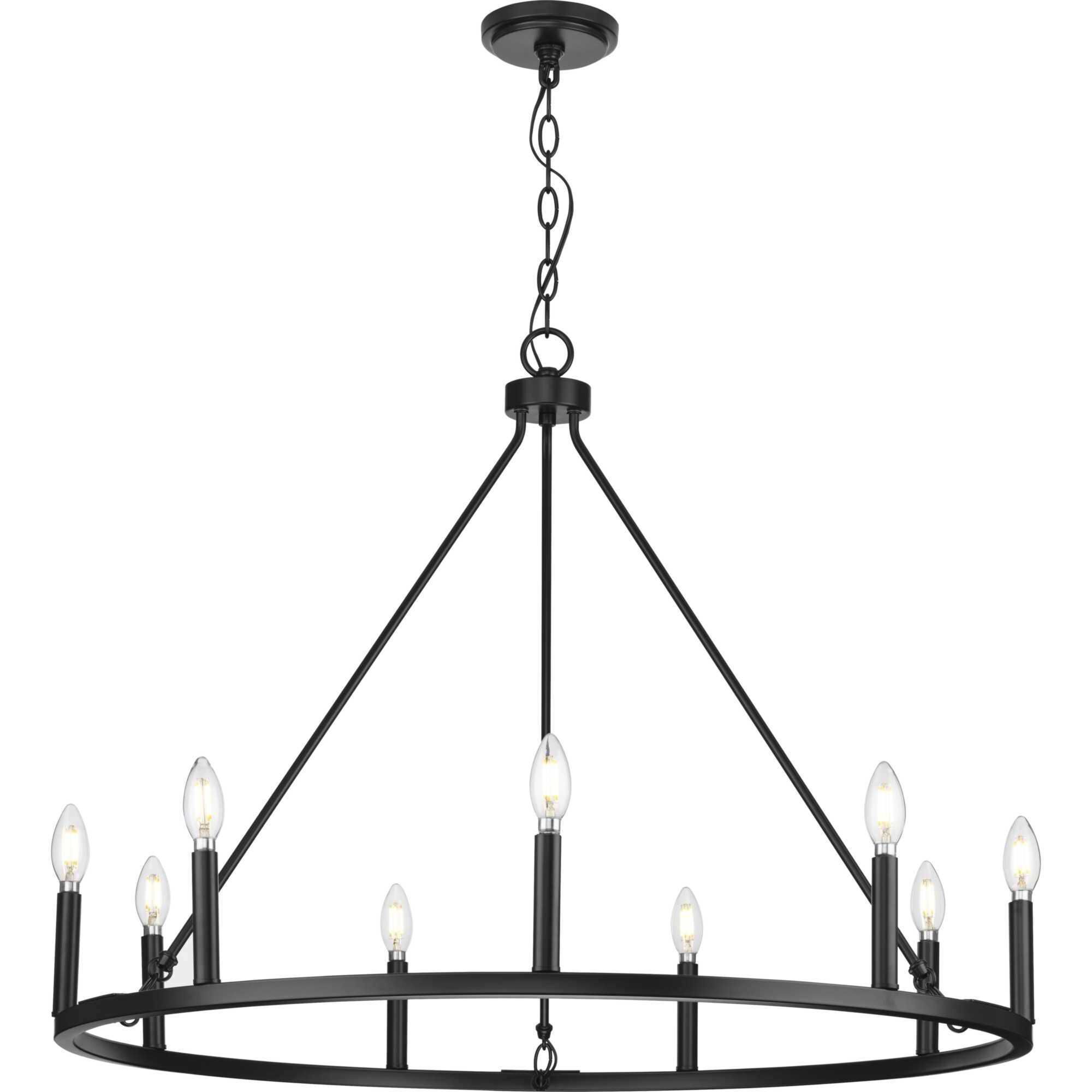 Gilliam 9 Light 35.5 inch Matte Black Chandelier Ceiling Light