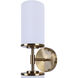 Kinslea 2 Light 6 inch Gold Vanity Light Wall Light in White Glass