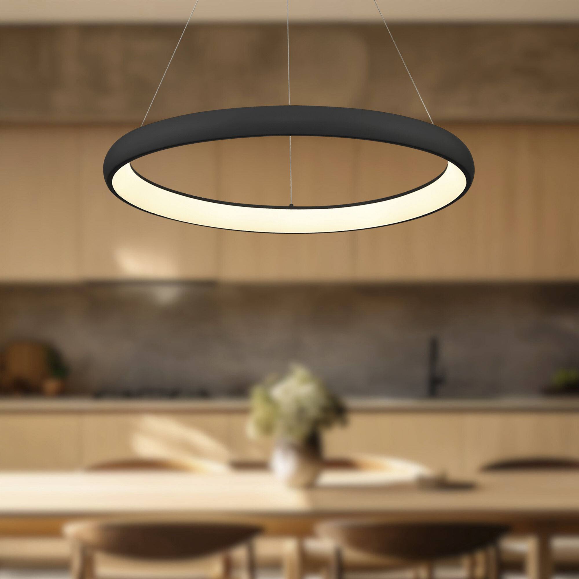 Cortana LED 32.25 inch Black Pendant Ceiling Light