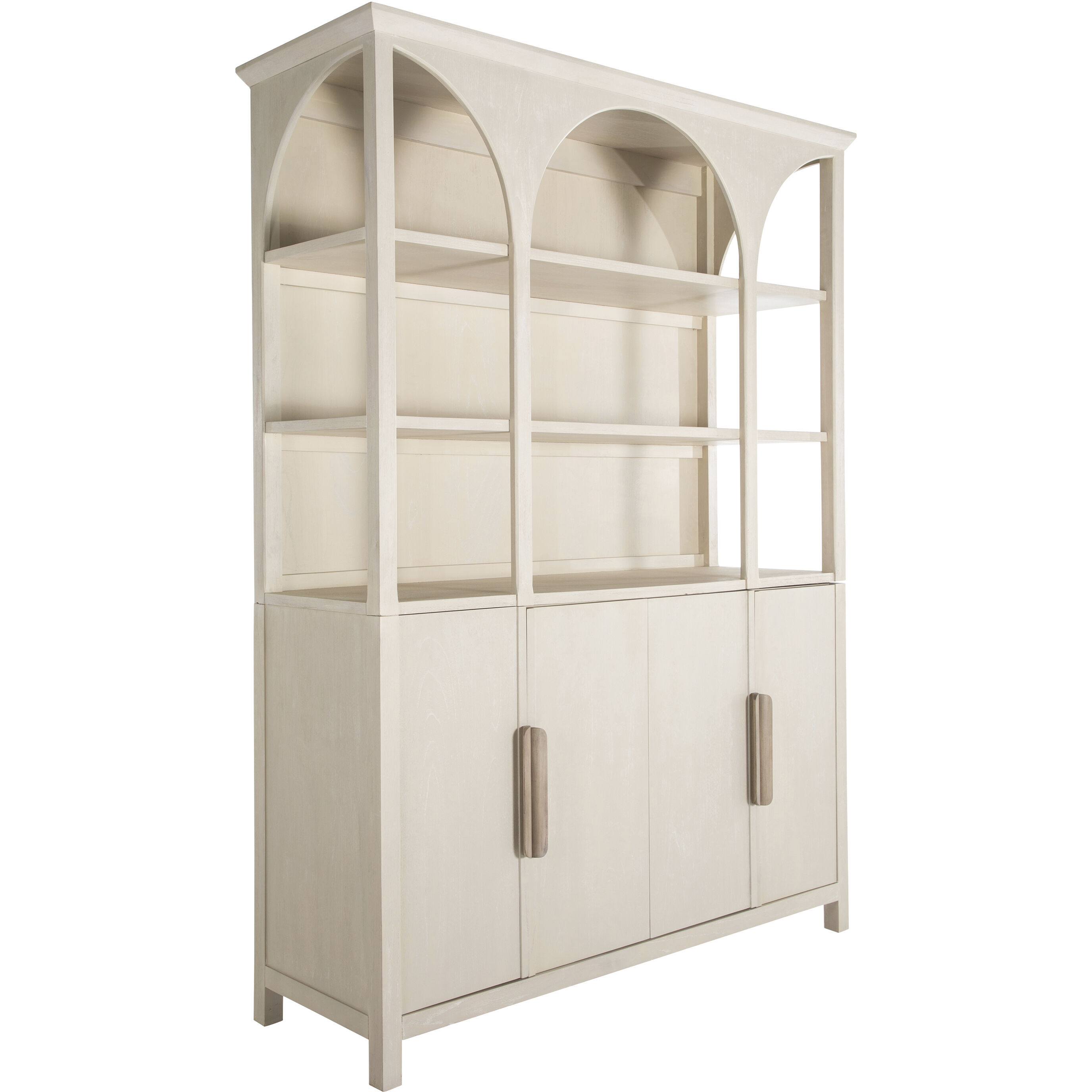 Edison Cerused White and Natural Bay Cabinet