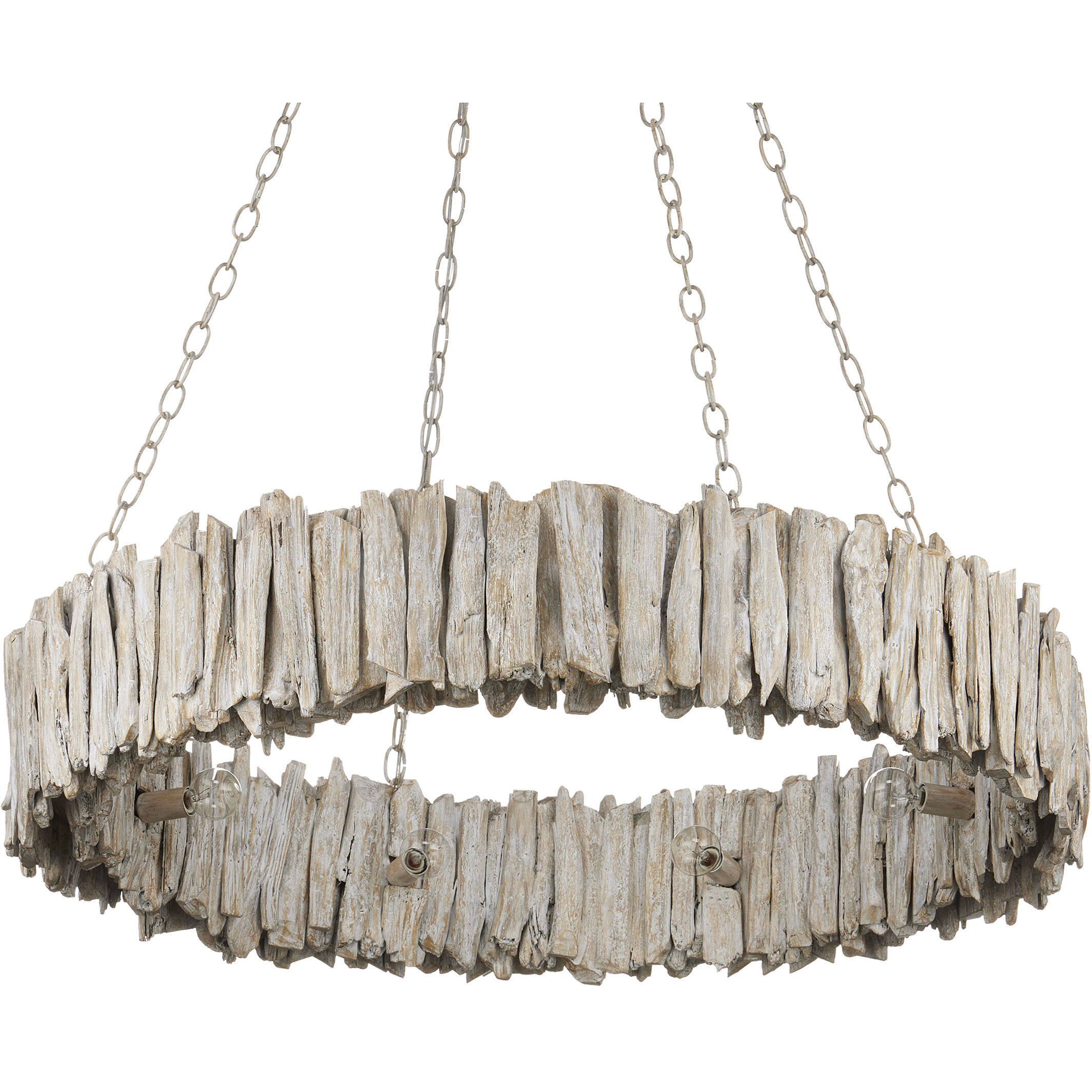 Driftwood 8 Light 39 inch Whitewash Chandelier Ceiling Light